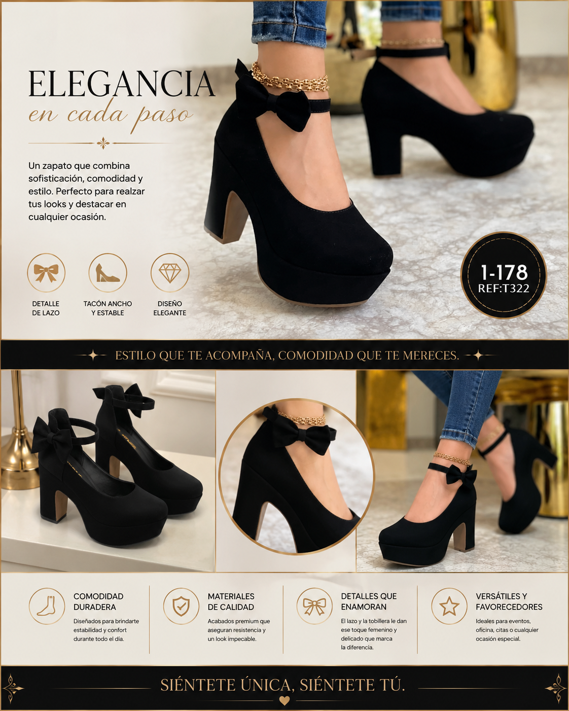 🌹 Zapatos de Tacón Alto con Plataforma – Elegancia en Cada Paso